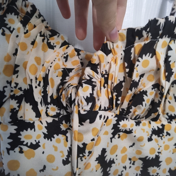 Brown and Yellow Floral Dress - Picture 2 of 4